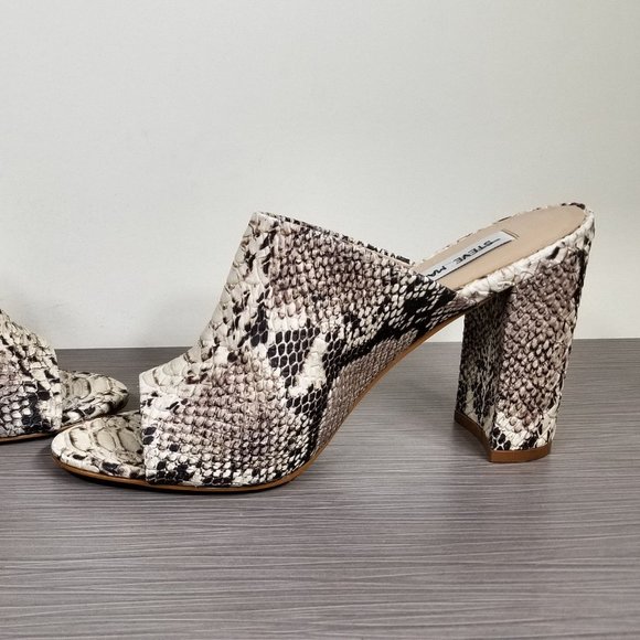 Steve Madden Esmeralda Slide Sandal, Natural Snake Print, Womens Size 8.5 / 39.5 - Picture 6 of 11